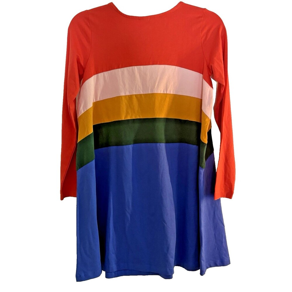 Hanna Andersson Girls Dress Romper Size 12/150 cm Rainbow Striped Long Sleeve - Picture 2 of 10